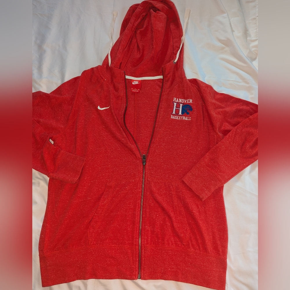 Vintage Nike Red Tag Women's XL Full Zip Red Hanover Basketball Hoodie Jacket